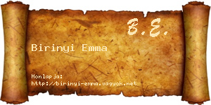 Birinyi Emma névjegykártya